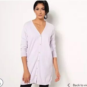 Soft by Naadam Sweater Cotton Cashmere Button Duster in Lavender  Purple